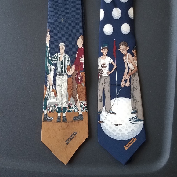 Two Norman Rockwell Ties, All Silk - Picture 1 of 6